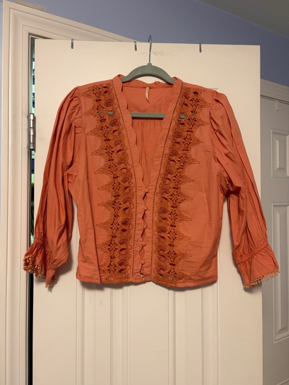 Free People Louella Embroidered Eyelet Blouse